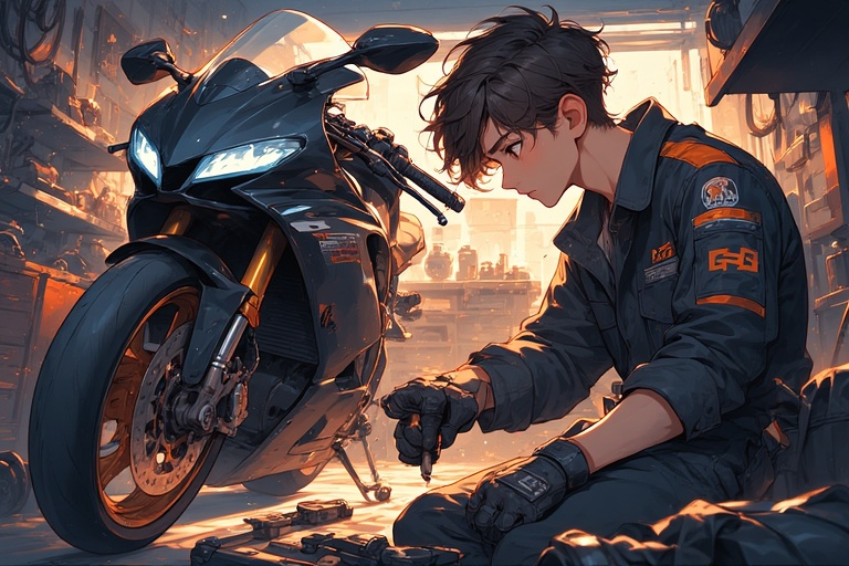 repairing bike